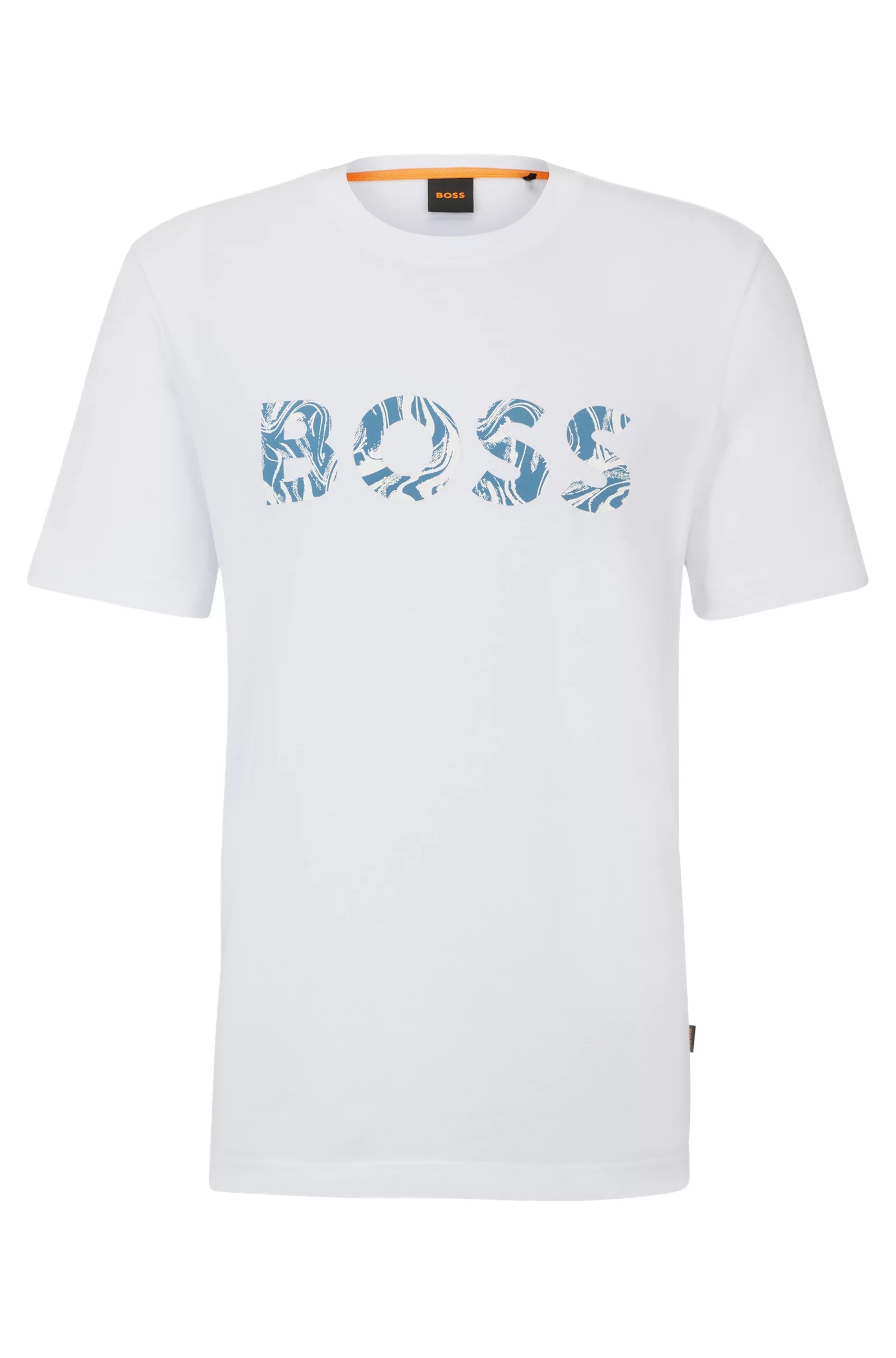 Футболка Boss Cotton-jersey With Logo Print, белый