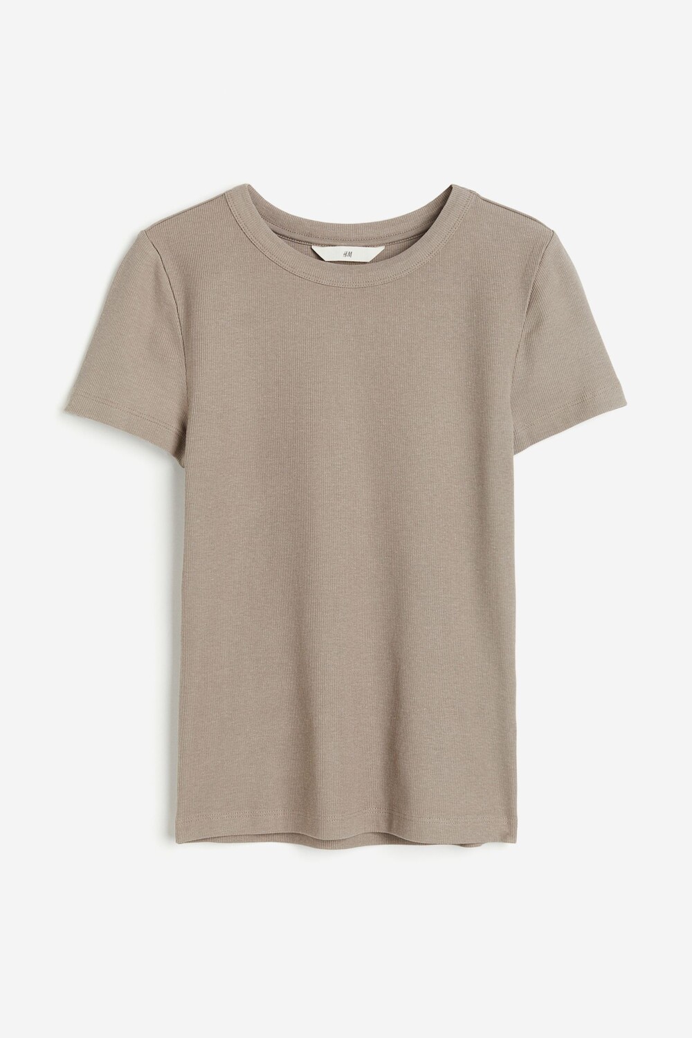 

Футболка H&M Ribbed Modal-blend, серо-коричневый