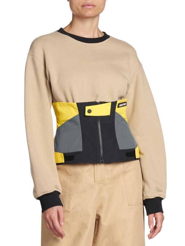 

Толстовка с Корсетной Талией Ambush на молнии, beige
