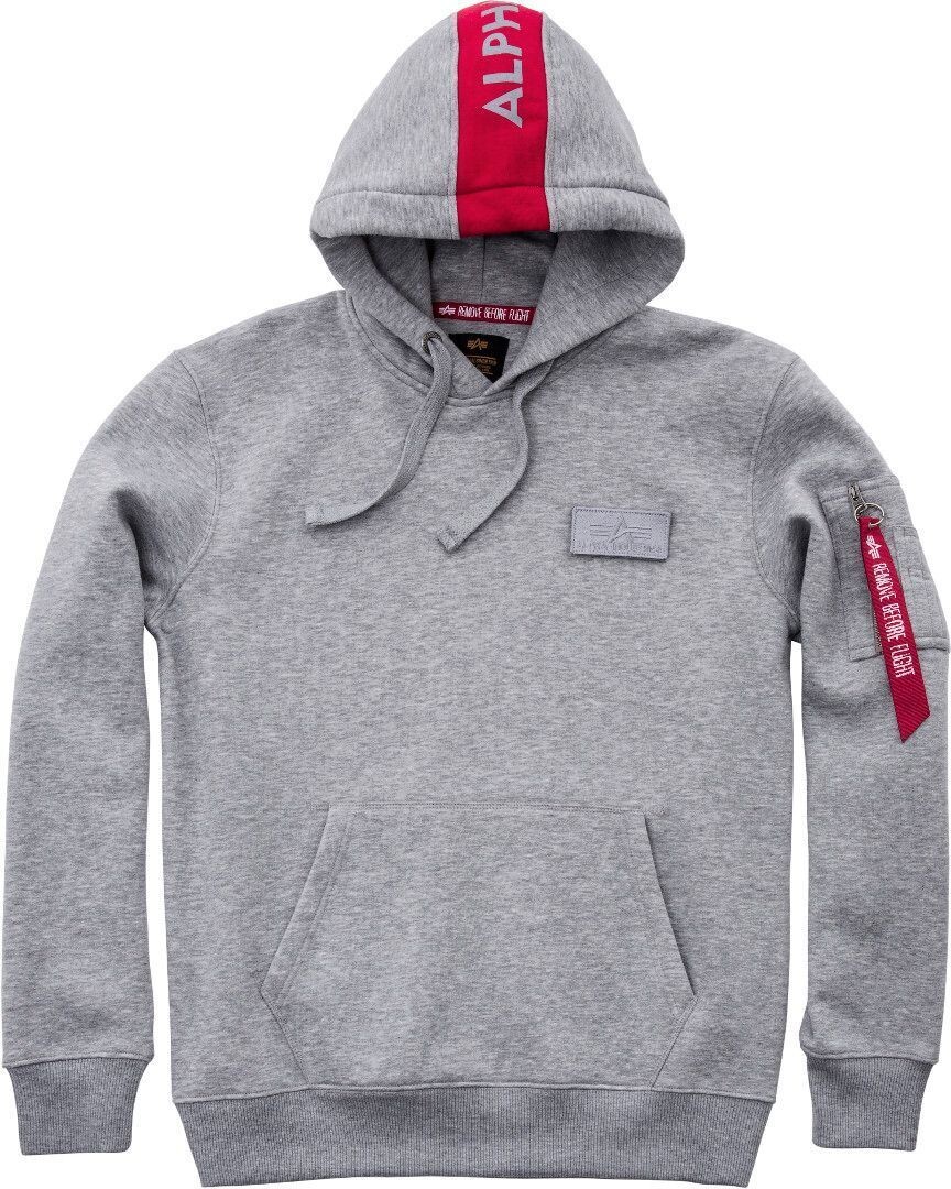 

Толстовка Alpha Industries Red Stripe мужская, серая
