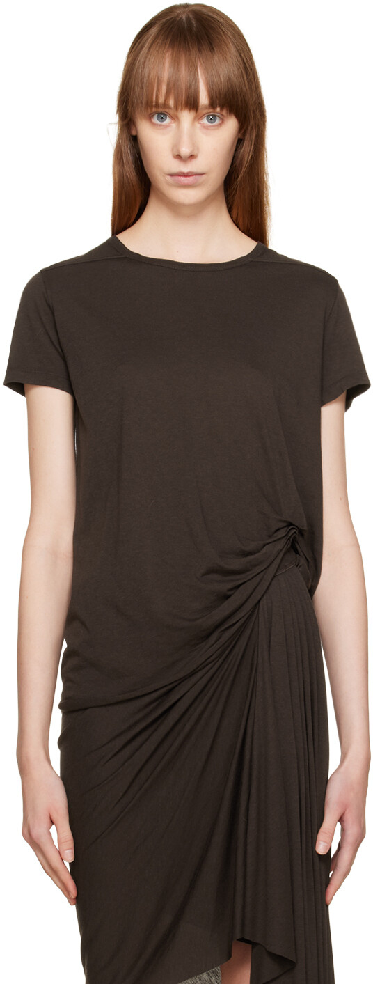 

Коричневая футболка со сборками Rick Owens Lilies