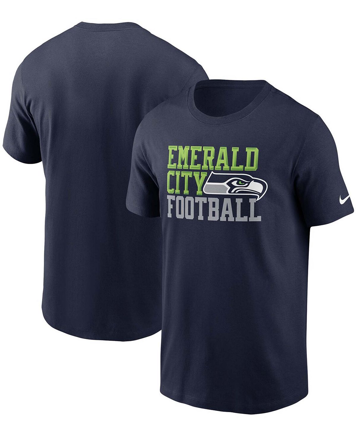 Мужская футболка college navy seattle seahawks hometown collection emerald city Nike, синий