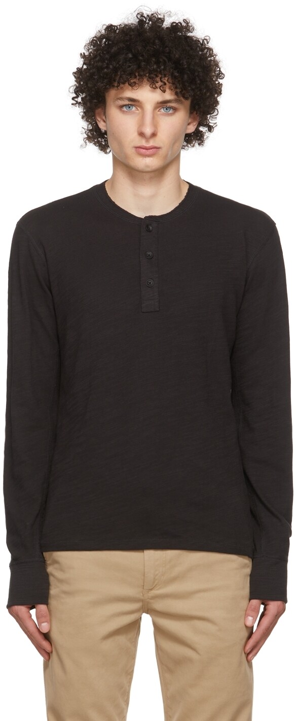 

Черный хлопок Henley rag & bone