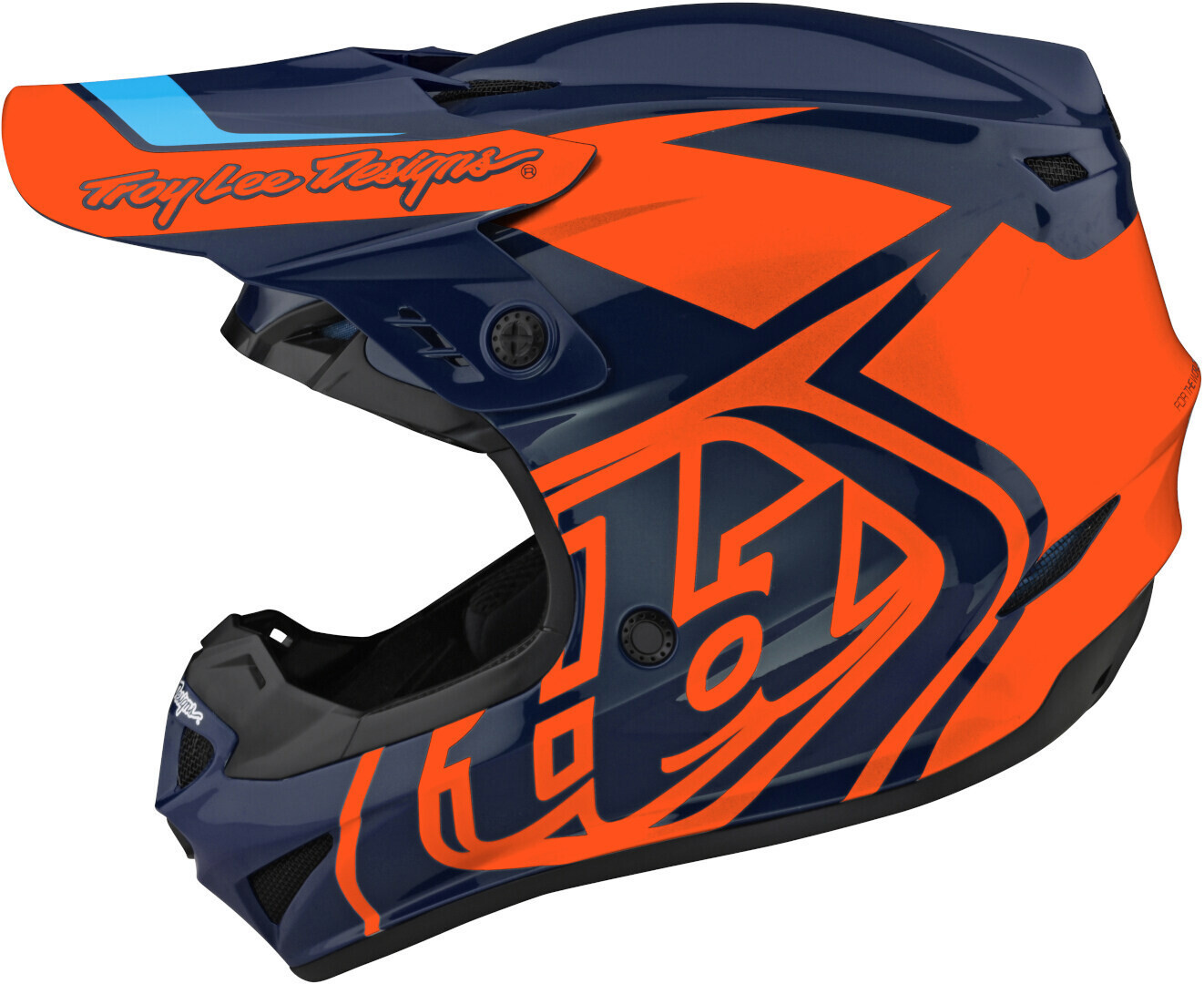 

Шлем Troy Lee Designs GP Overload Молодежный для мотокросса, сине-оранжевый