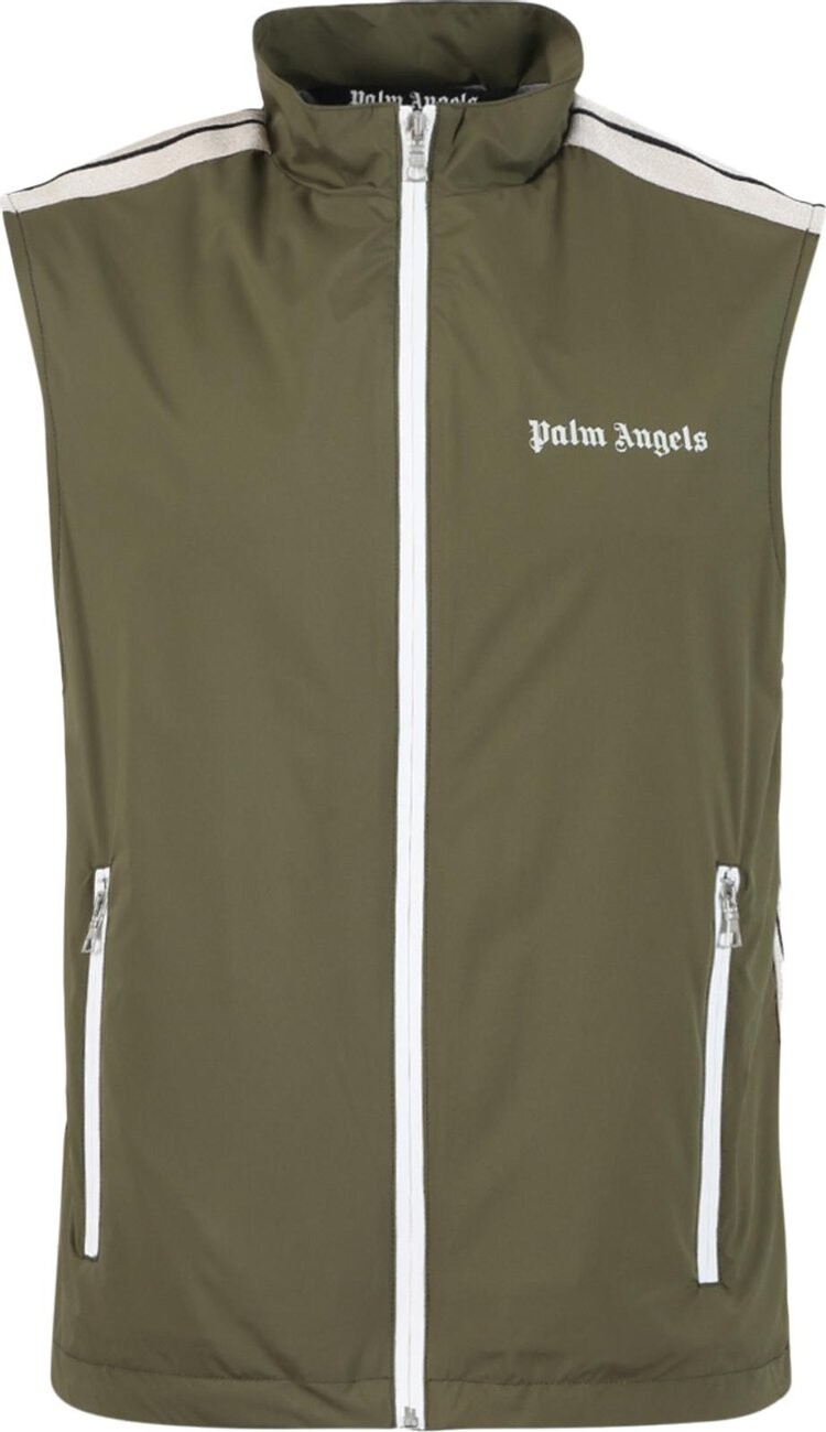 

Жилет Palm Angels Classic Logo Vest 'Military/Off White', зеленый