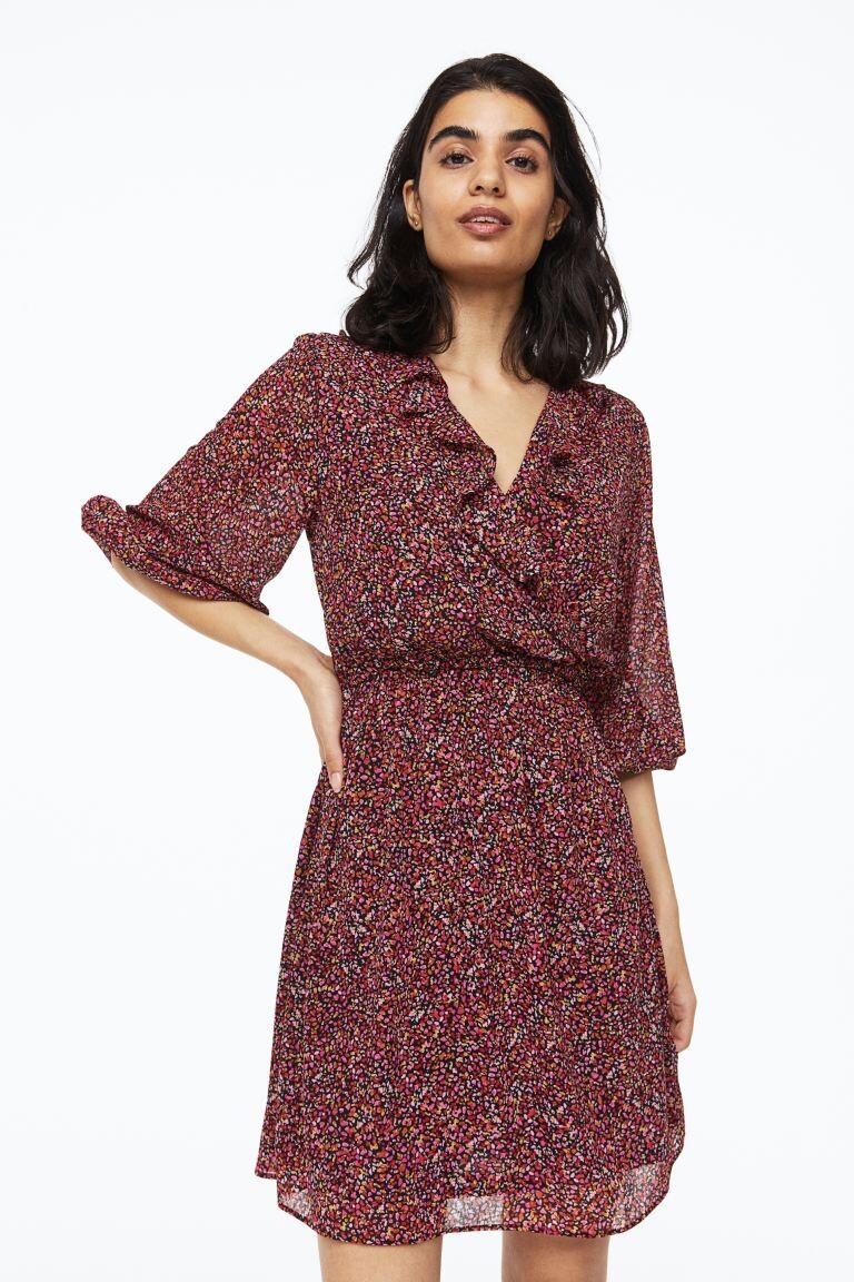 

MAMA Платье для кормления с запахом H&M, вишня/узор