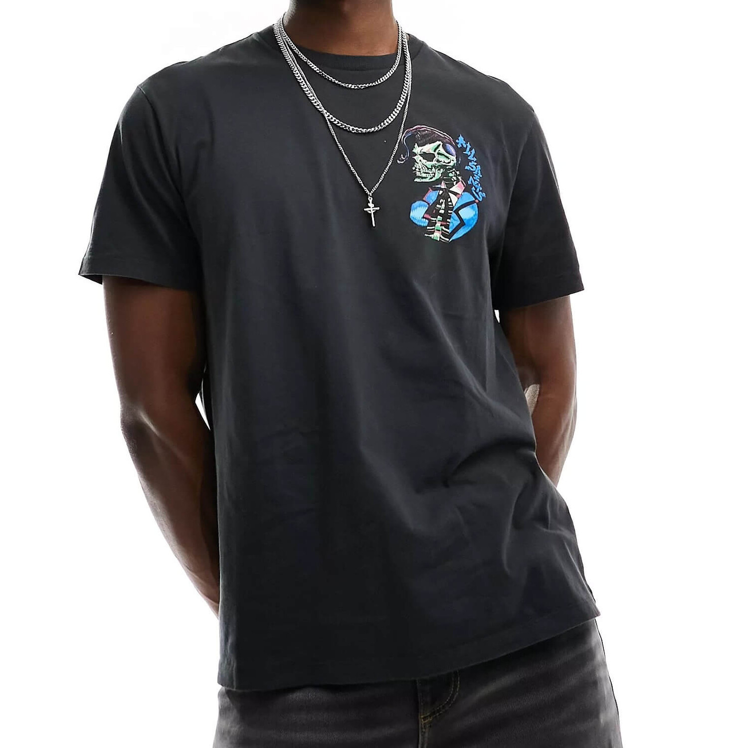 

Футболка с принтом Allsaints Skeddy, черный