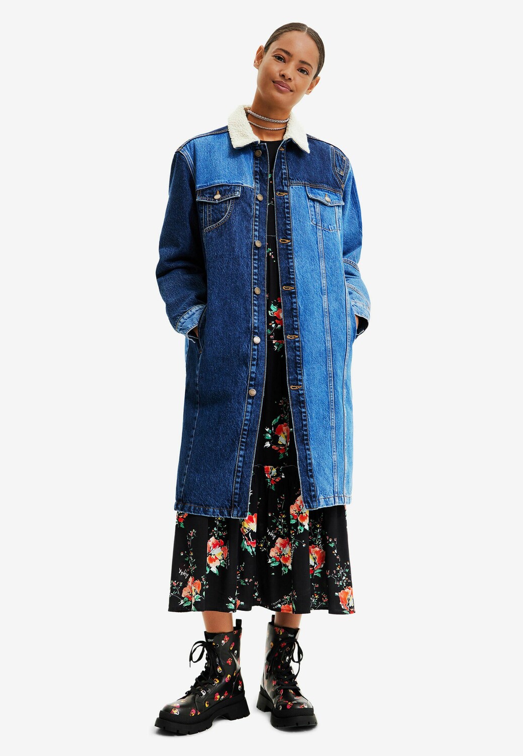 

Пальто короткое Desigual, синий