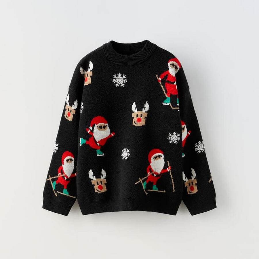 

Свитер Zara Baby And Toddler Christmas Unisex, черный/мультиколор