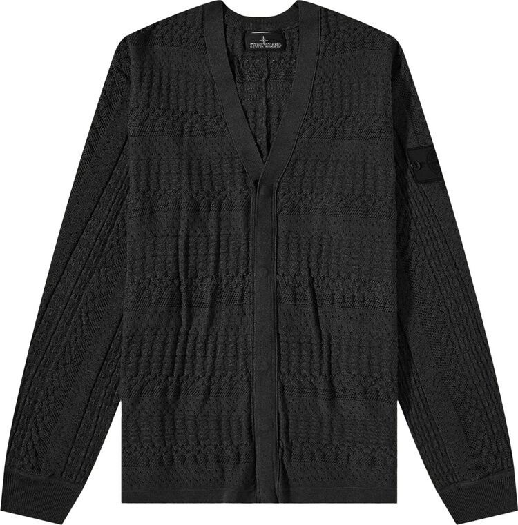 

Кардиган Stone Island Shadow Project Japanese Aran Cardigan 'Black', черный