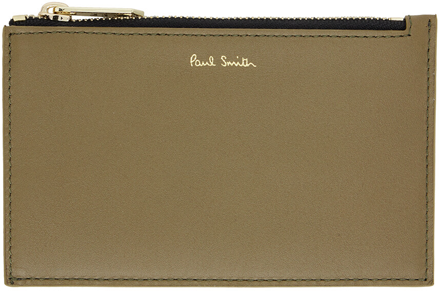 

Зеленая визитница с фирменной полосой Paul Smith