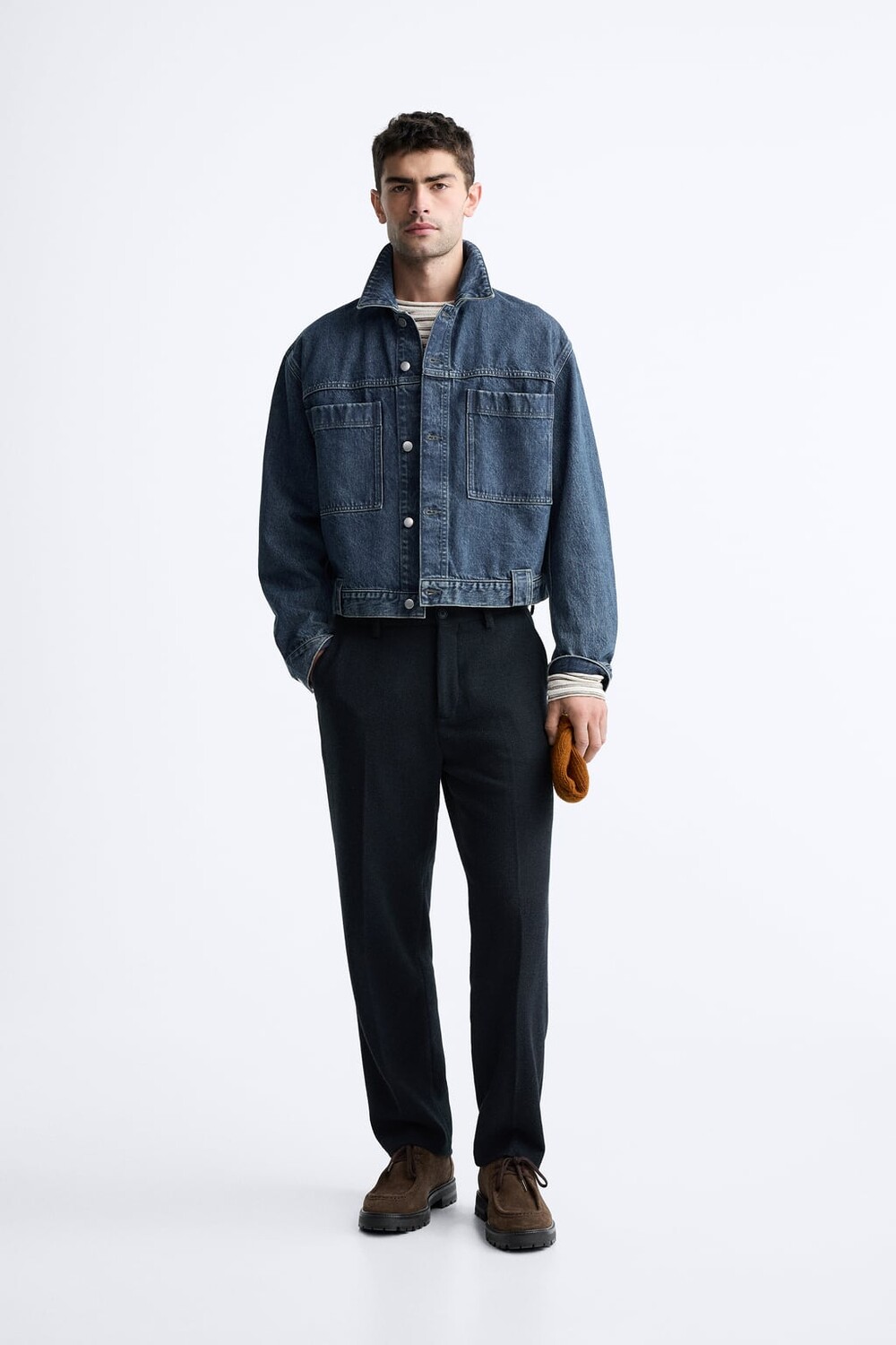

Брюки чинос ZARA, темно-синий