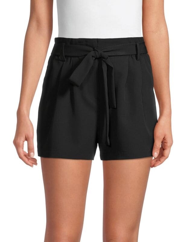 

Шорты BCBGMAXAZRIA Paperbag с поясом, черный