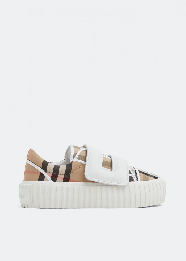

Кроссовки BURBERRY Mark checked sneakers, бежевый