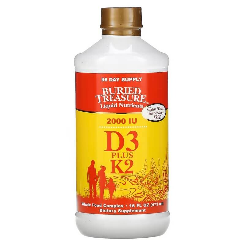 

Витамины D3 и K2 Buried Treasure 2000 МЕ, 473 мл