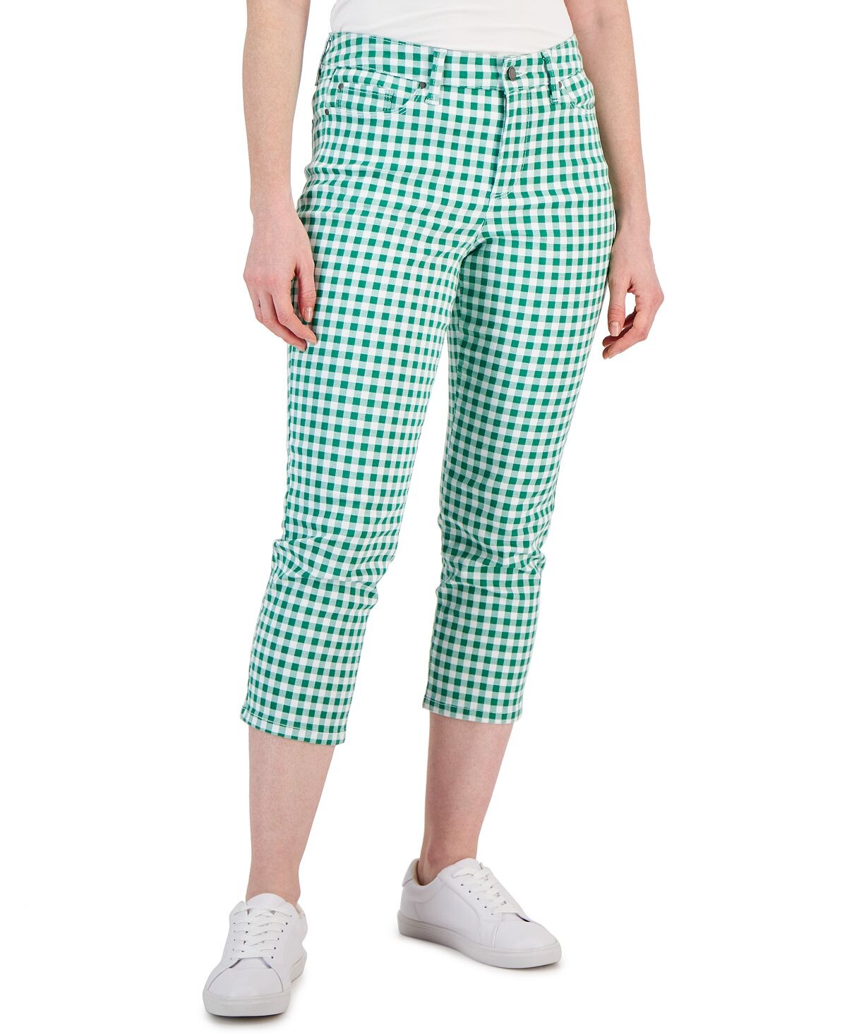 

Женские джинсы bristol gingham с регулировкой живота, созданные для macy's Charter Club, мульти