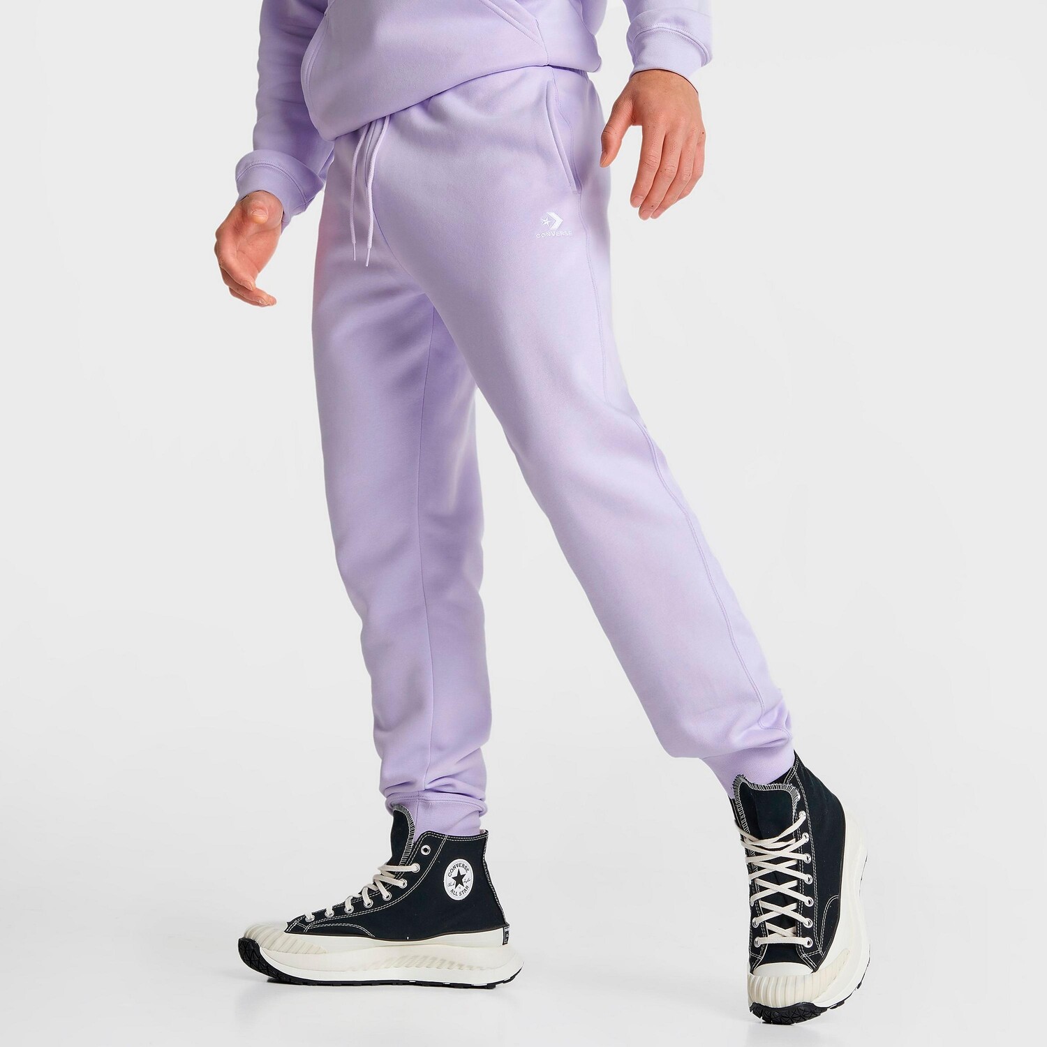 

Флисовые спортивные штаны Converse Go-To с вышитыми звездами и шевроном, фиолетовый