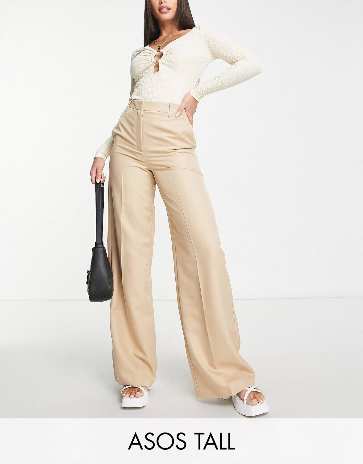 

Имбирные широкие брюки ASOS DESIGN Tall