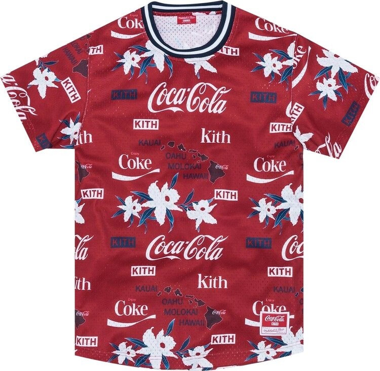 

Футболка Kith x Coca-Cola x Mitchell & Ness BP Hawaii Jersey 'Red', красный