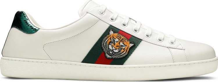 Кроссовки Gucci Ace Embroidered Tiger, белый - фото