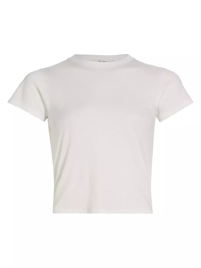 Укороченная футболка Tommy из хлопка The Row, цвет off white