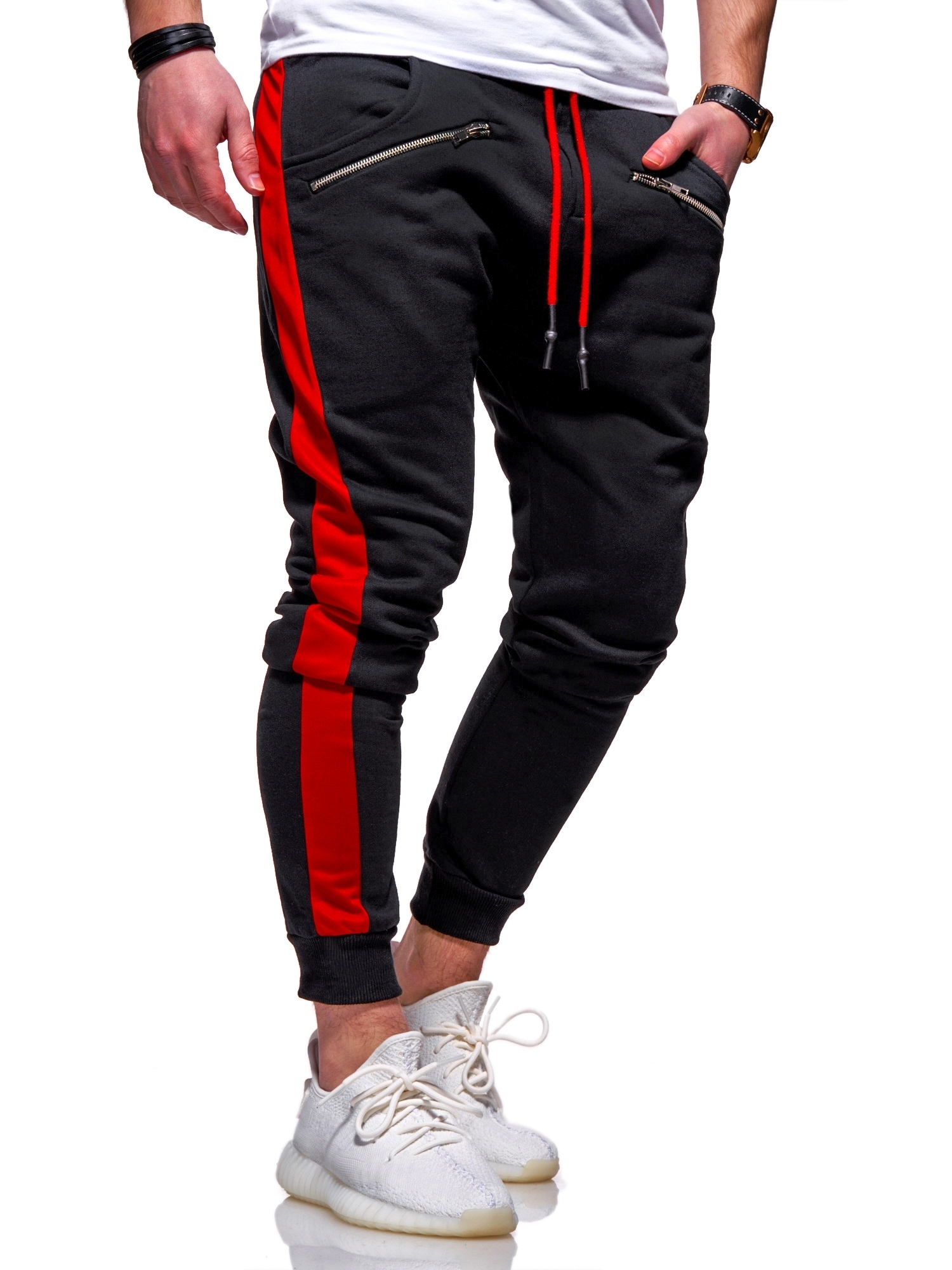 Тканевые брюки behype Jogging TRACK ZIP, черный