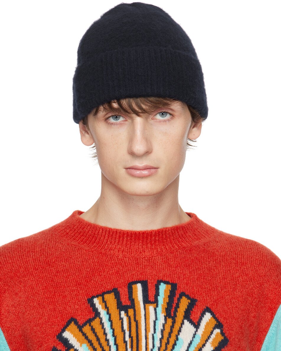 

Темно-синяя шапка с начесом ZEGNA x The Elder Statesman