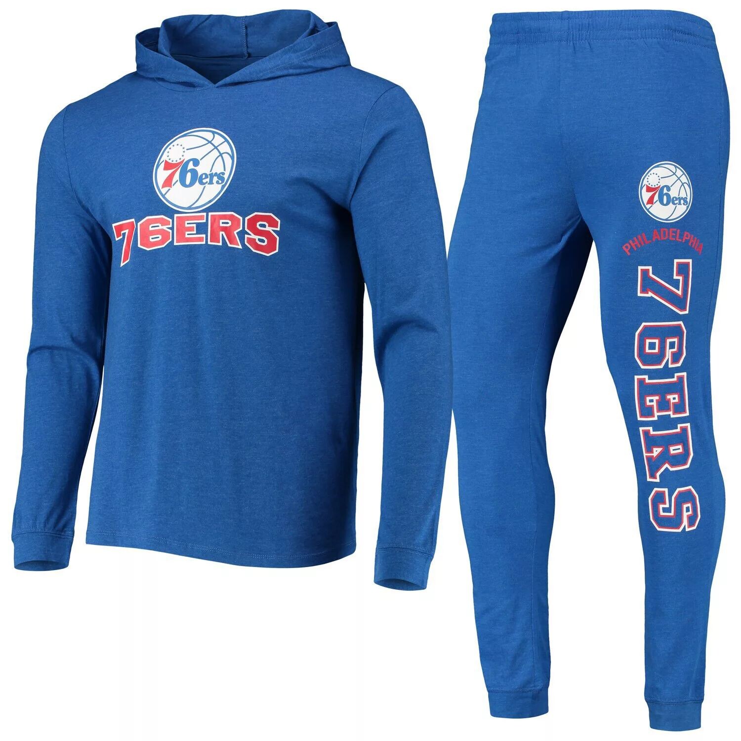 

Мужской комплект для сна с капюшоном и брюками Concepts Sport Royal Philadelphia 76ers