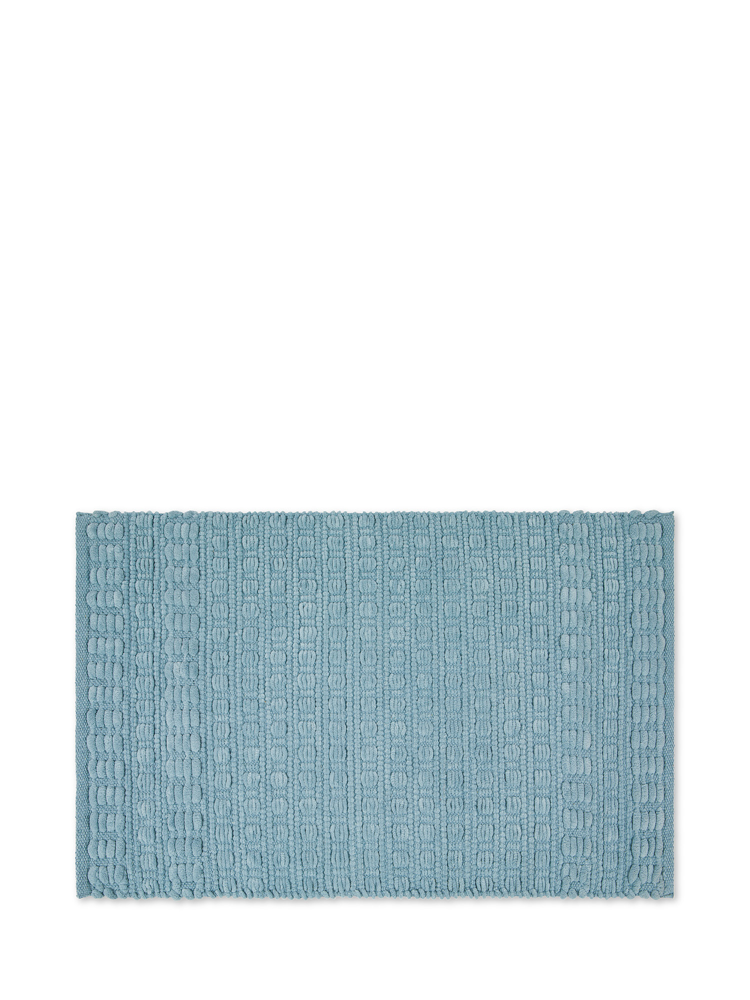 молитвенный коврик iqrah из синели украшенный вазой бордового цвета Коврик для ванной из битого хлопка и синели Coincasa, голубой
