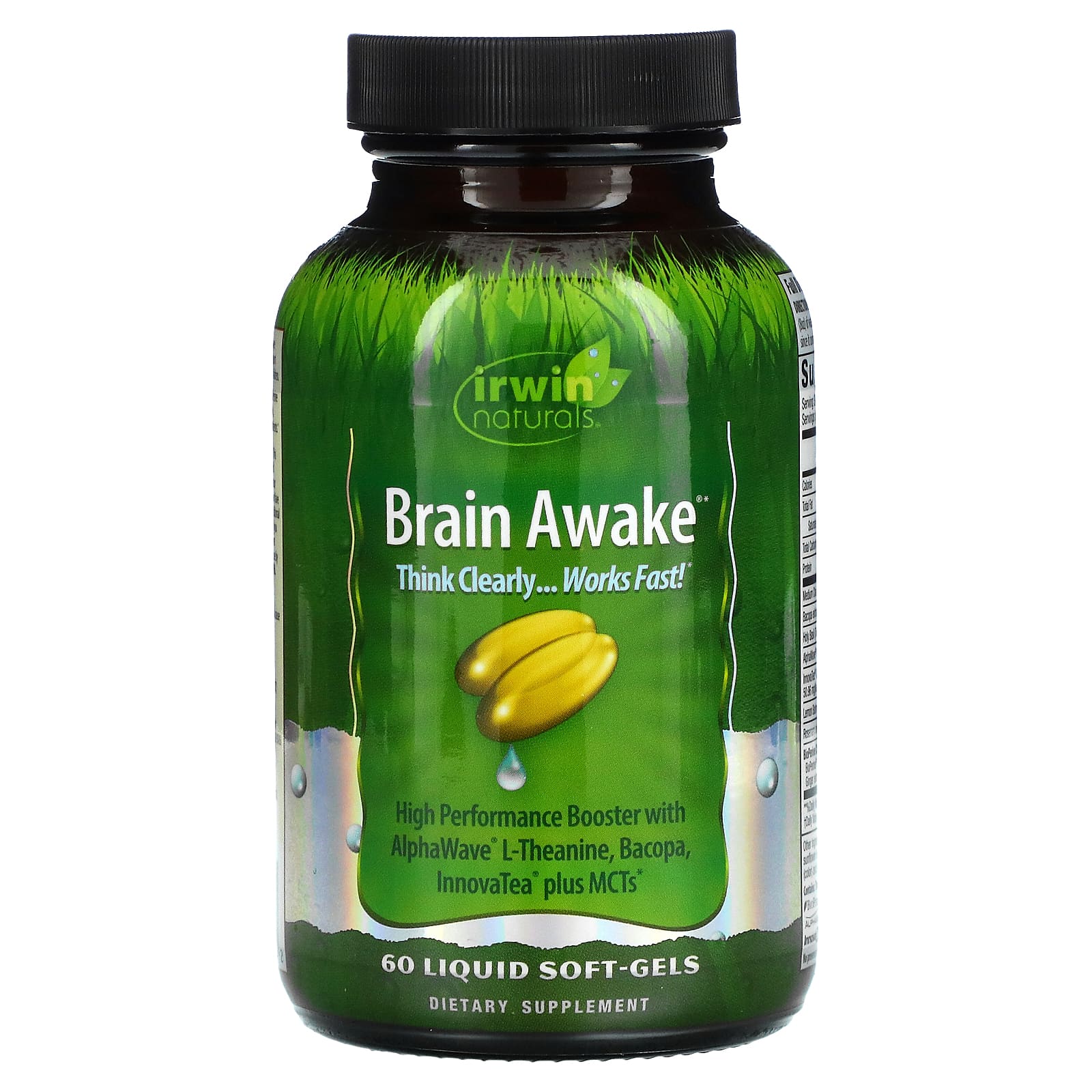 Irwin Naturals Brain Awake 60 жидких гелевых капсул irwin naturals brain awake red добавка для улучшения работы мозга 60 желатиновых капсул