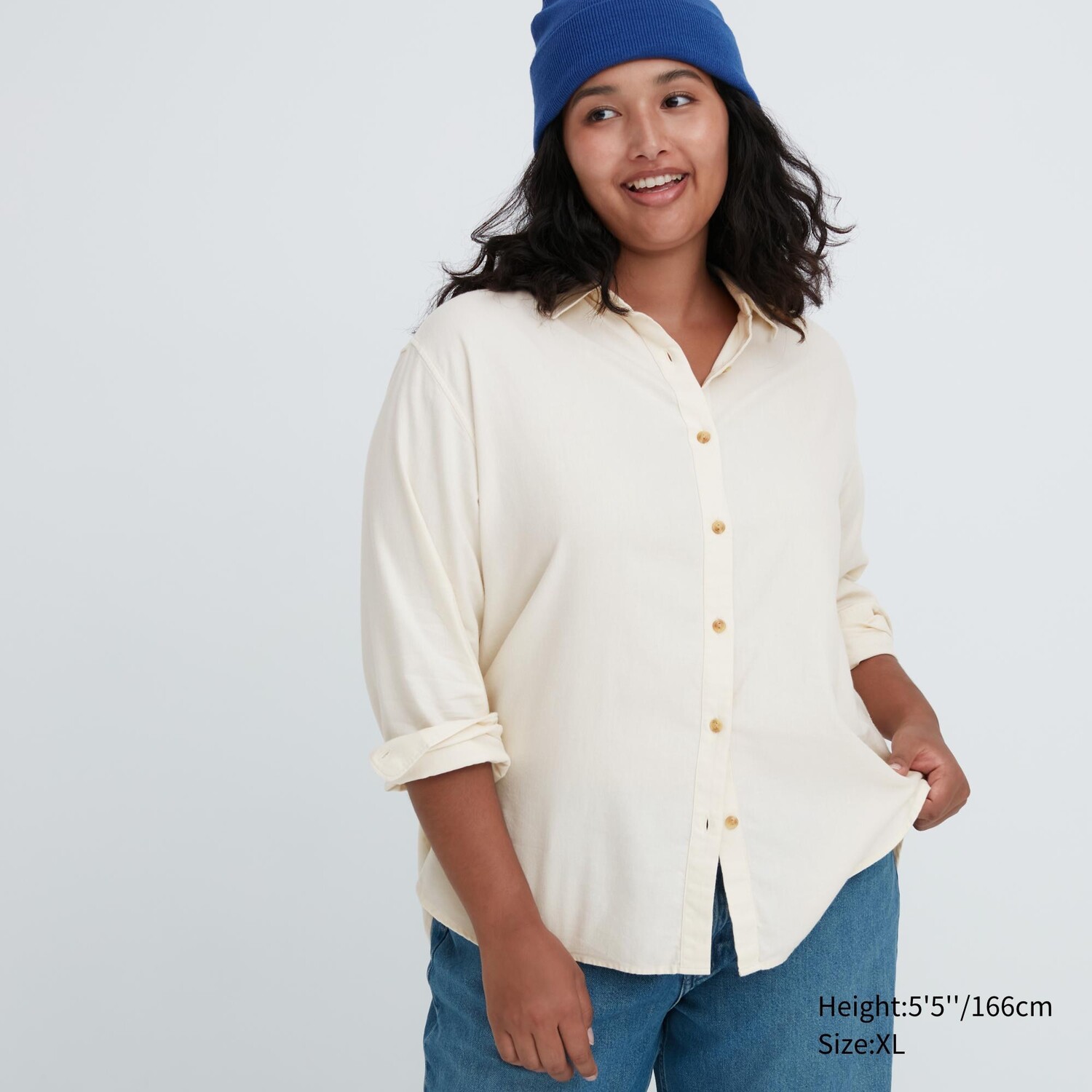 

Рубашка UNIQLO с длинными рукавами, бежевый