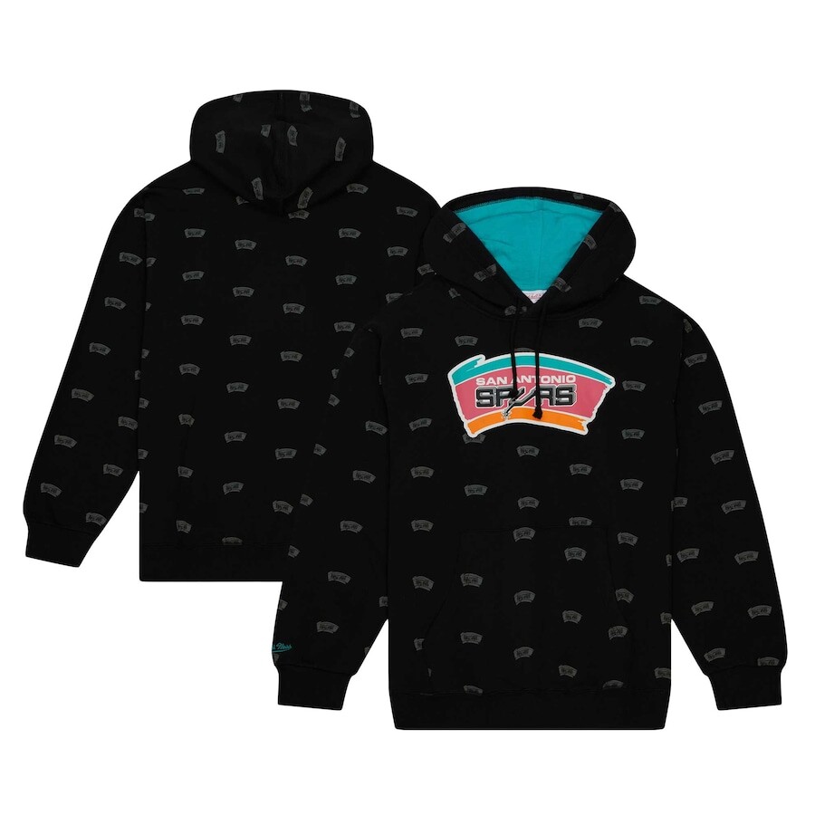 

Пуловер с капюшоном Mitchell & Ness San Antonio Spurs, черный