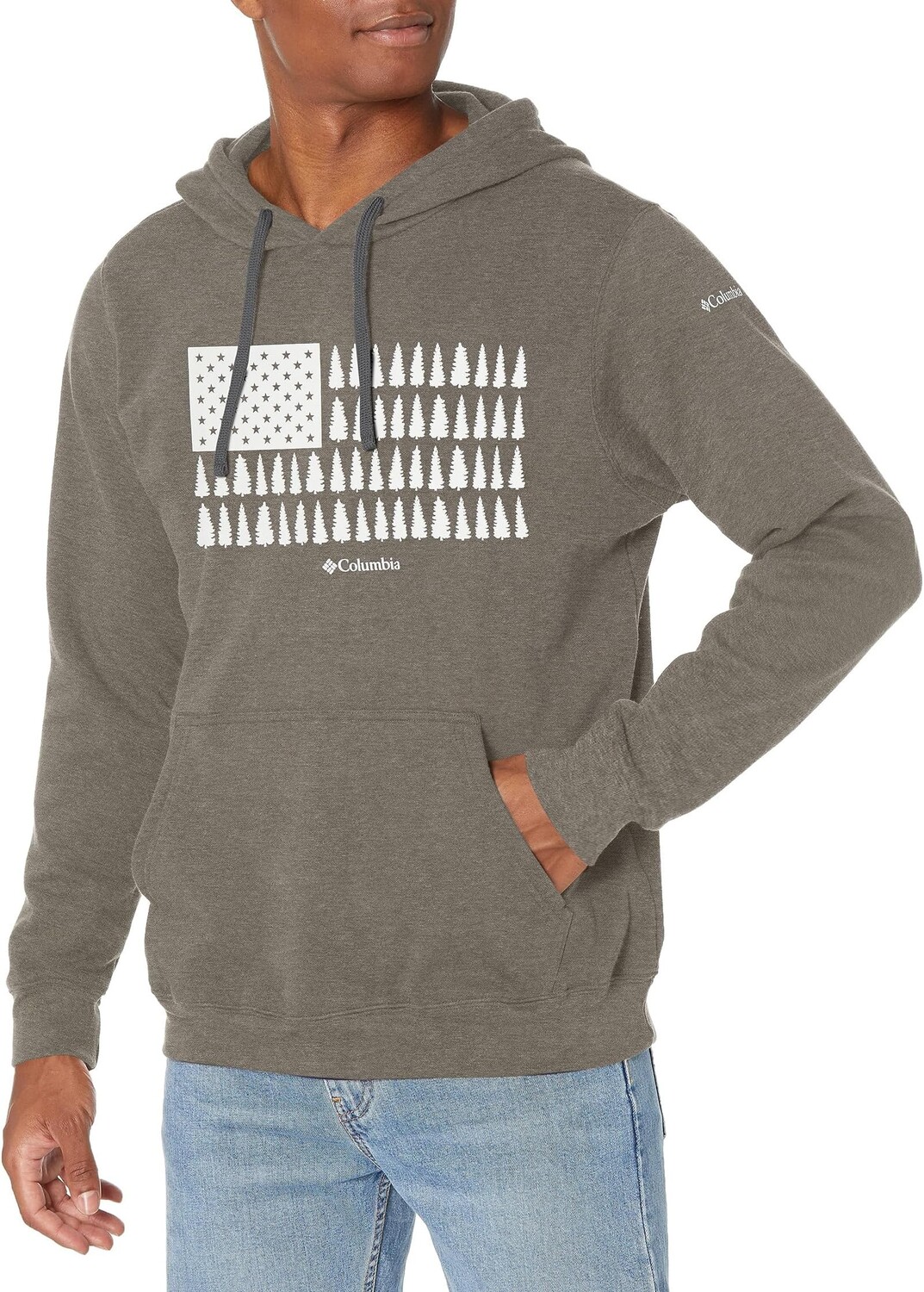 

Толстовка с рисунком Columbia Trek, цвет Charcoal Heather/Treeline Flag Graphic