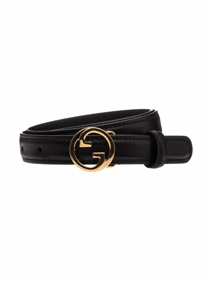 

Кожаный ремень Interlocking G Gucci, черный