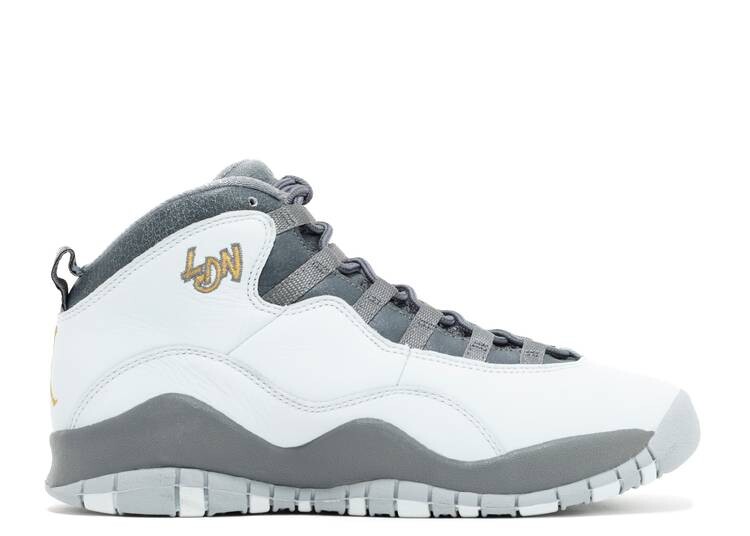 

Кроссовки AIR JORDAN 10 RETRO BG 'LONDON', платиновый