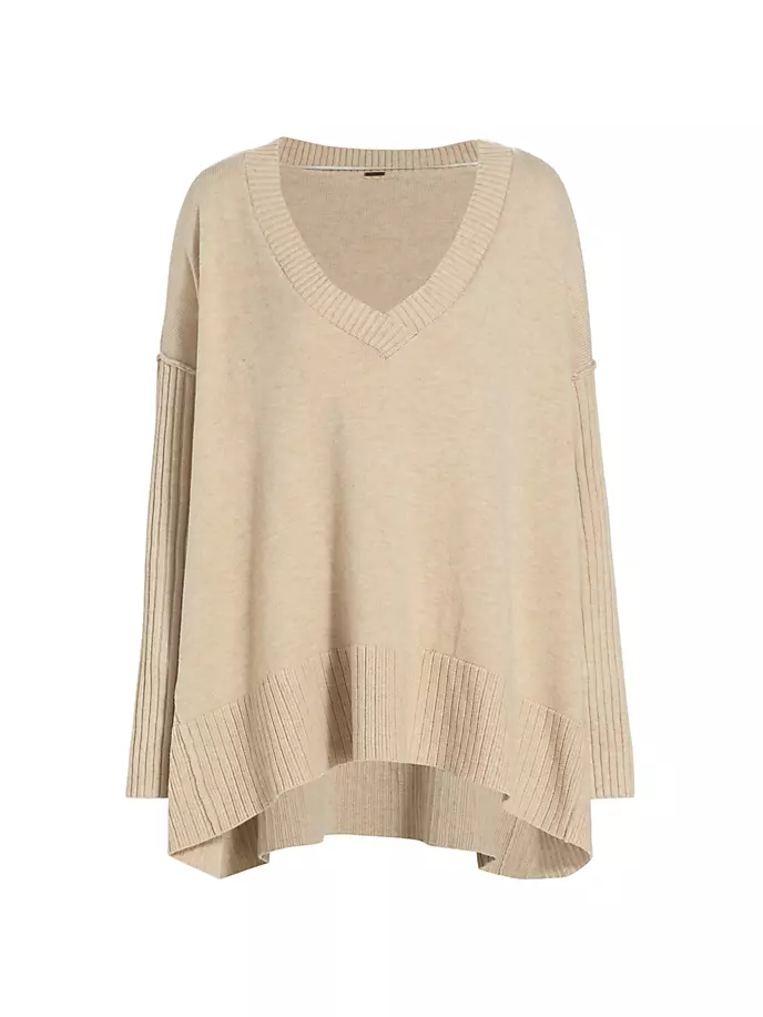 

Свитер оверсайз асимметричного кроя Orion Free People, цвет almond