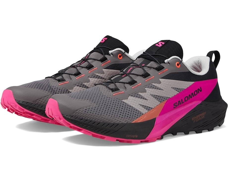 

Кроссовки Salomon Sense Ride 5, цвет Plum Kitten/Black/Pink Glo