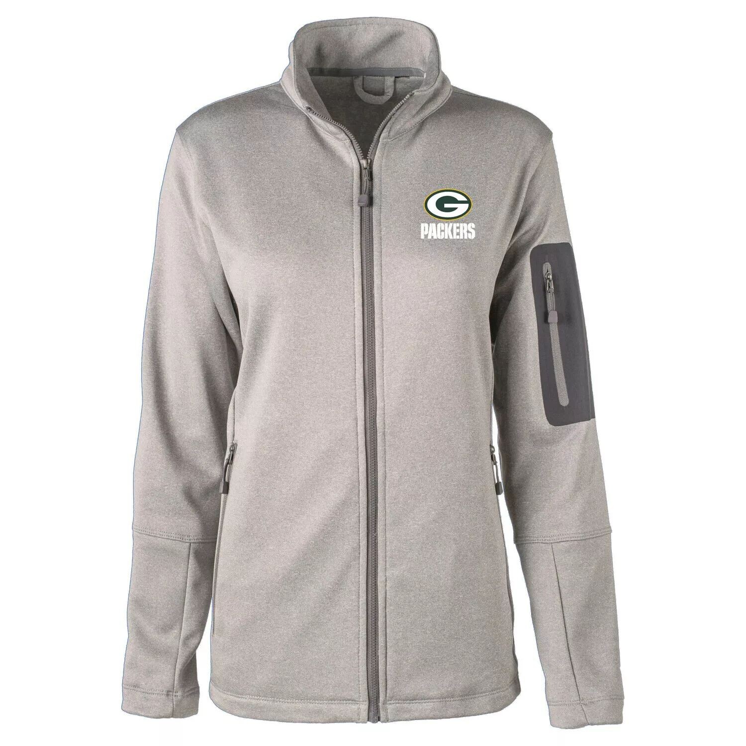 

Женская куртка Dunbrooke Heather Charcoal Green Bay Packers с тефлоновым щитком и молнией во всю длину в стиле фристайл