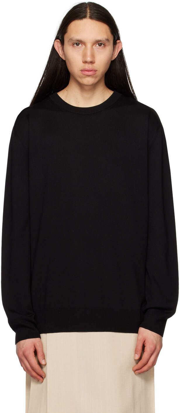 

Черный свитер с круглым вырезом Jil Sander, цвет Black