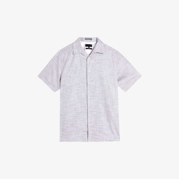 

Рубашка Seamus mini из смесового хлопка с геометрической текстурой Ted Baker, темно-синий