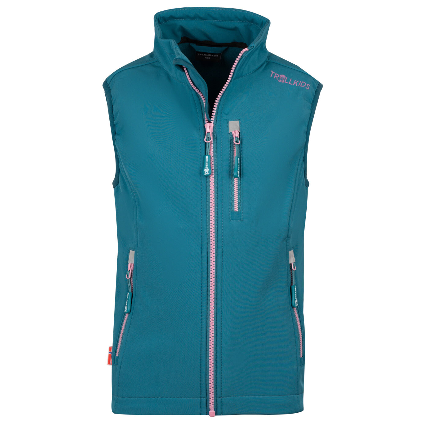 

Жилет из софтшелла Trollkids Kid's Trollfjord Vest, цвет Teal/Mauve, Синий
