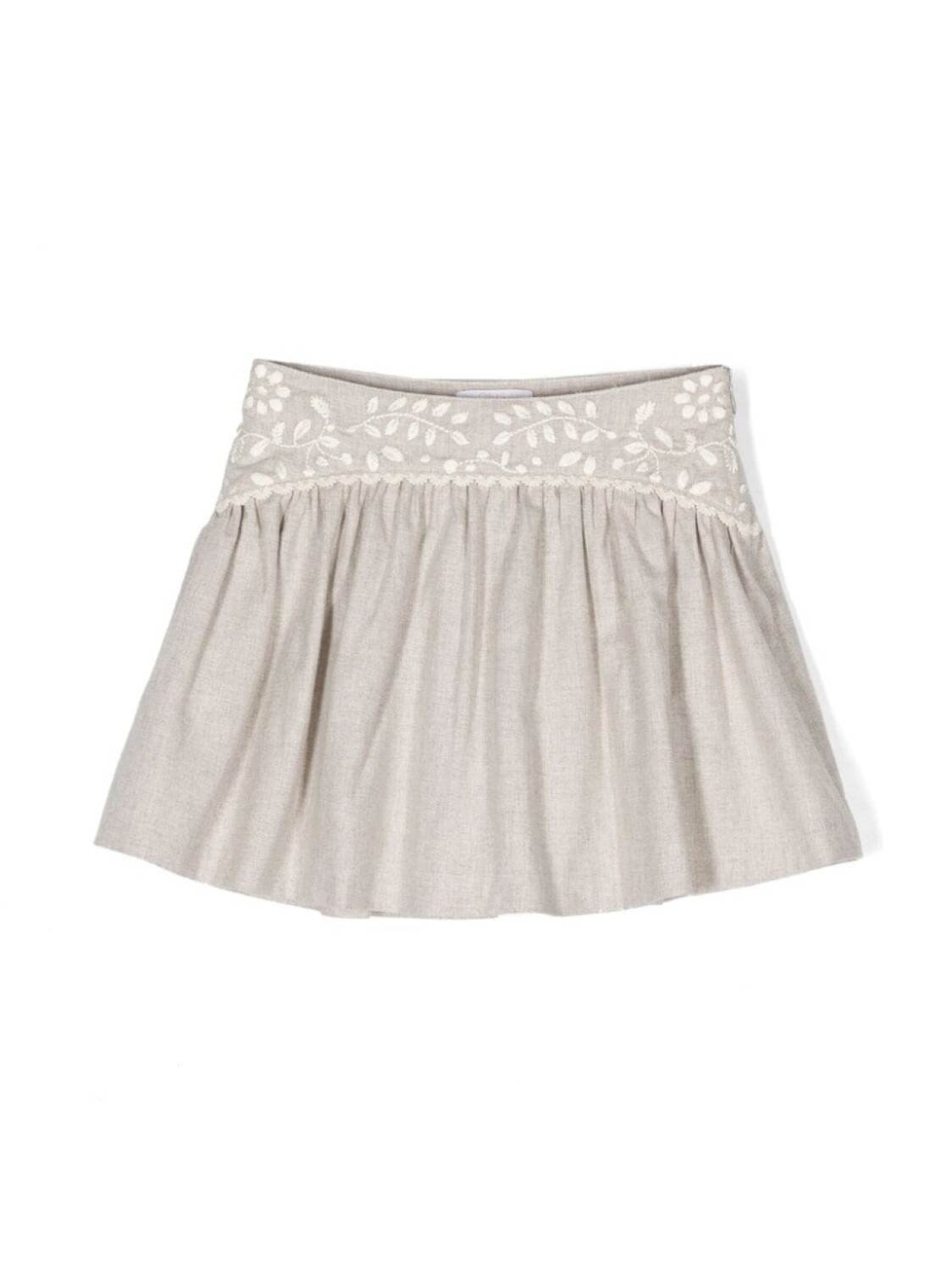 

Chloé Kids юбка с вышивкой, нейтральный цвет