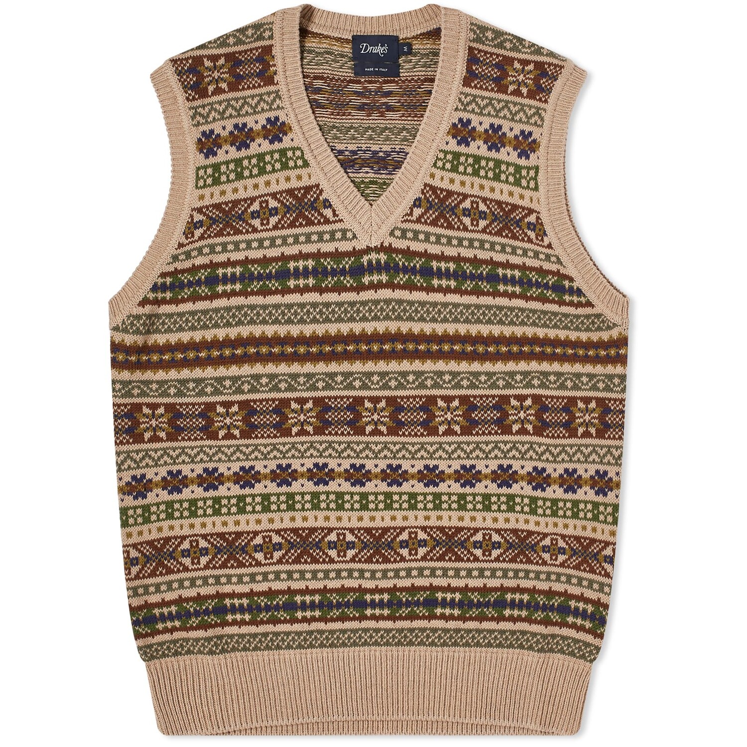 

Бейсболка Drake'S Trad Fair Isle Knit Vest, цвет Beige Multi