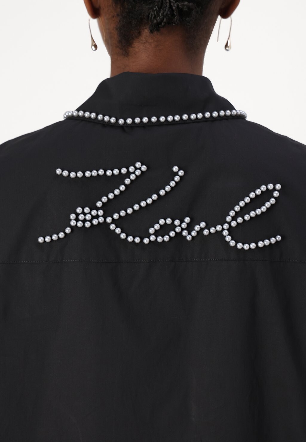 

Блузка на пуговицах PEARL EMBELLISHED TUNIC KARL LAGERFELD, черный