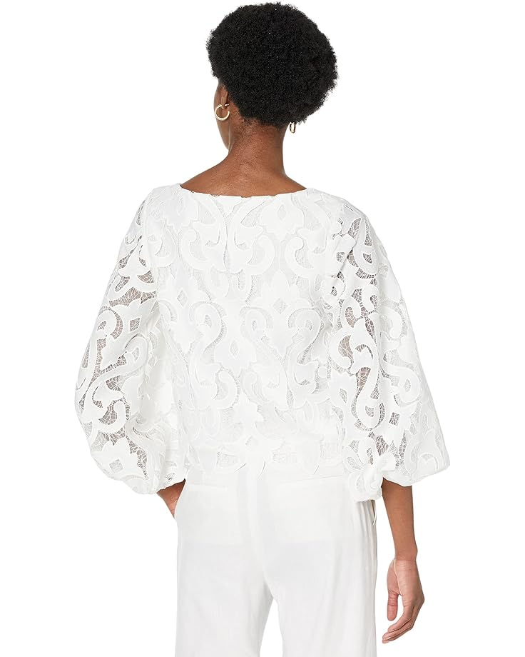 Топ MILLY Beverly Guipure Lace Top, белый