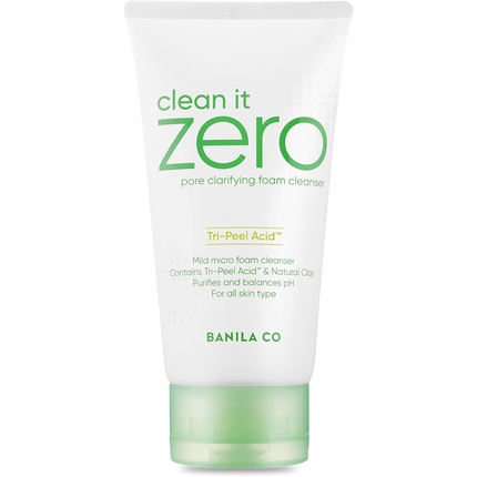Очищающая пенка Clean It Zero Pore, 150 мл, с кислотой Tri-Peel и натуральной глиной, Banila Co