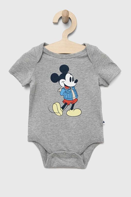 

Хлопковое детское боди GAP x Disney, серый