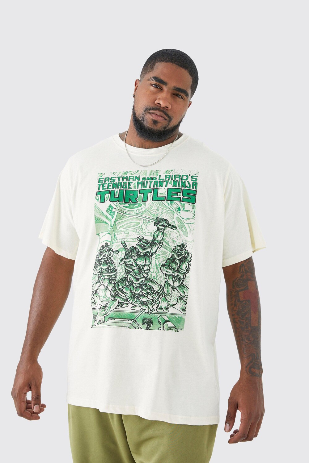 

футболка с лицензией tmnt Boohoo, экру