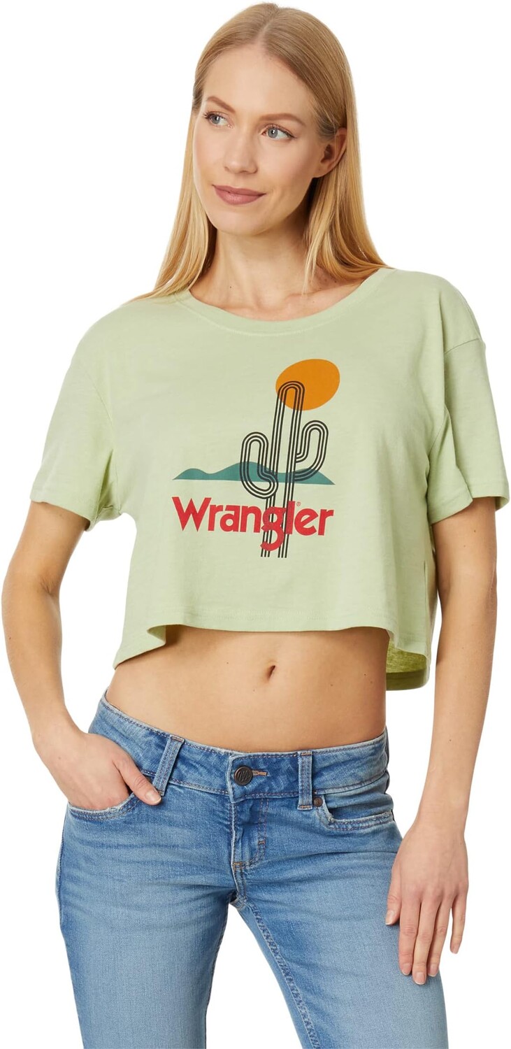

Укороченная футболка для бойфренда кактус Wrangler, цвет Caviar