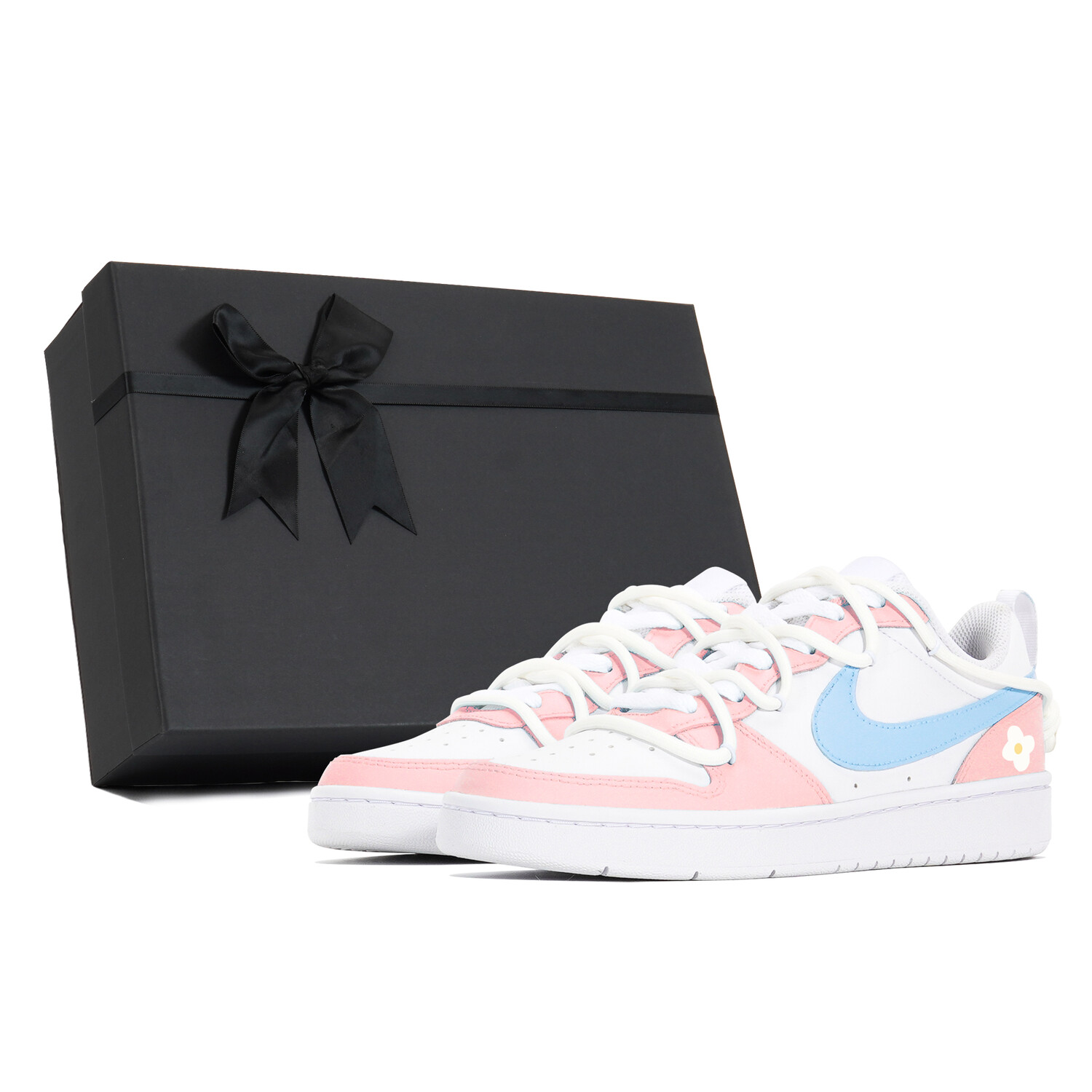 

Кроссовки Nike Court Borough Skateboarding Shoes Women's Low-top Pink, белый